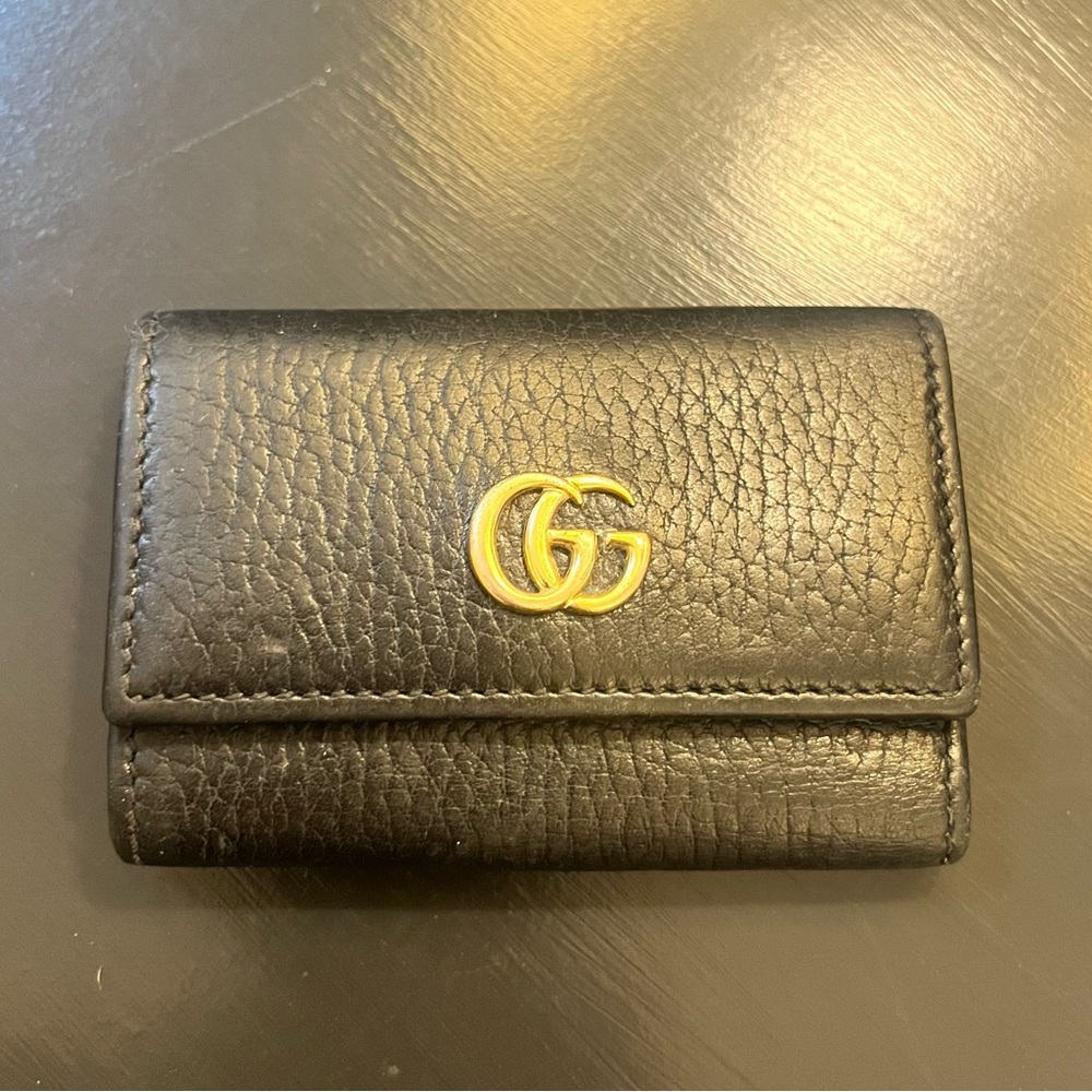 Gucci Marmot Black Leather Key Case